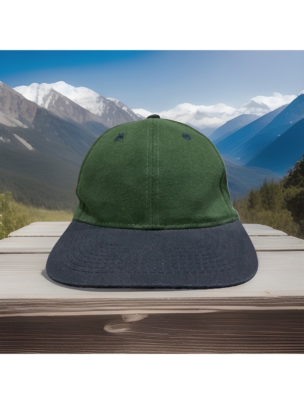 Toppers Vintage Green Blue BlankBaseball Cap